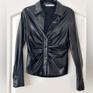 ZARA Leather like top. Very popular style
